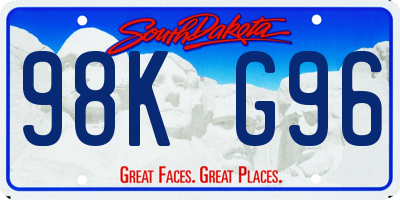 SD license plate 98KG96
