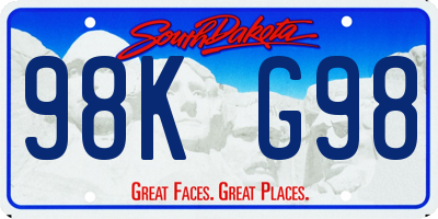 SD license plate 98KG98