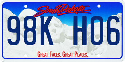 SD license plate 98KH06