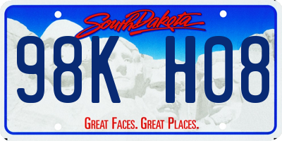 SD license plate 98KH08