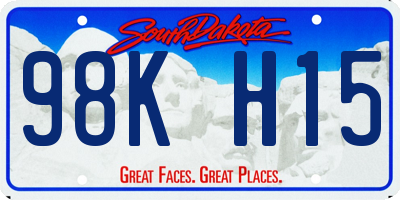SD license plate 98KH15