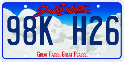 SD license plate 98KH26