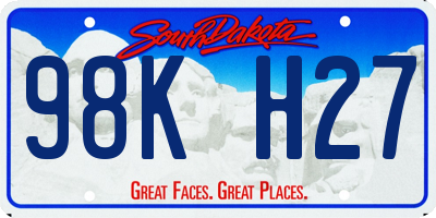 SD license plate 98KH27