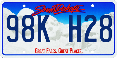 SD license plate 98KH28
