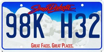 SD license plate 98KH32