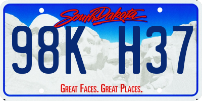 SD license plate 98KH37