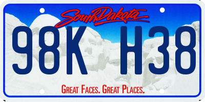 SD license plate 98KH38