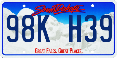 SD license plate 98KH39