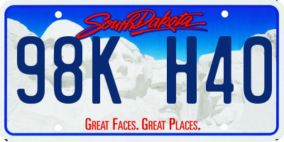 SD license plate 98KH40