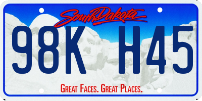 SD license plate 98KH45