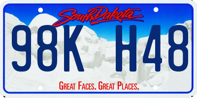 SD license plate 98KH48