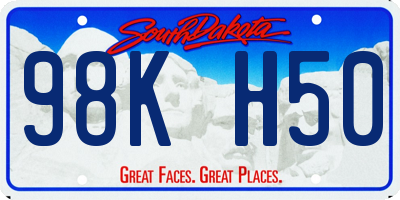 SD license plate 98KH50