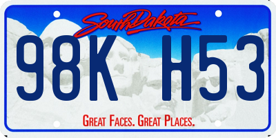 SD license plate 98KH53
