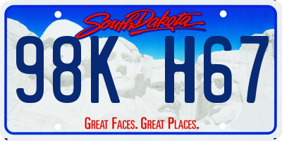 SD license plate 98KH67