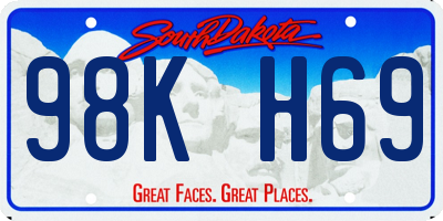 SD license plate 98KH69