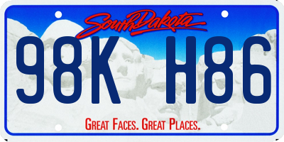 SD license plate 98KH86