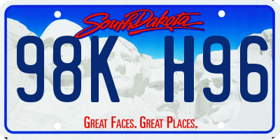 SD license plate 98KH96