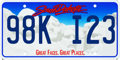 SD license plate 98KI23