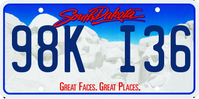 SD license plate 98KI36