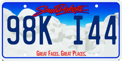 SD license plate 98KI44