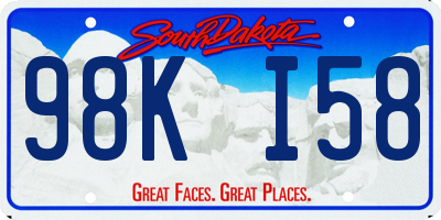 SD license plate 98KI58