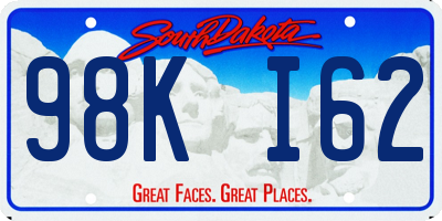 SD license plate 98KI62