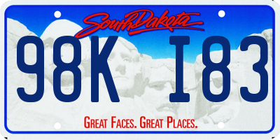 SD license plate 98KI83