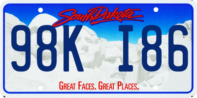SD license plate 98KI86