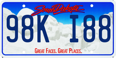 SD license plate 98KI88
