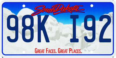SD license plate 98KI92