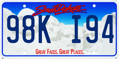 SD license plate 98KI94