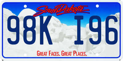 SD license plate 98KI96