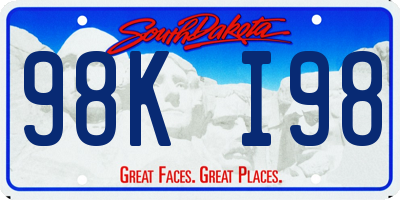 SD license plate 98KI98