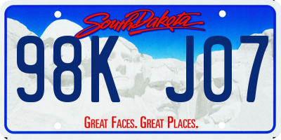 SD license plate 98KJ07