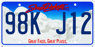 SD license plate 98KJ12