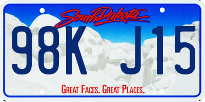SD license plate 98KJ15