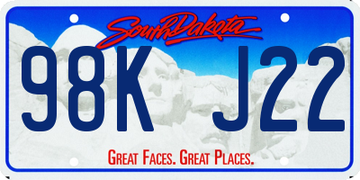 SD license plate 98KJ22