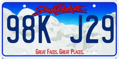 SD license plate 98KJ29