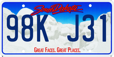 SD license plate 98KJ31