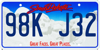 SD license plate 98KJ32