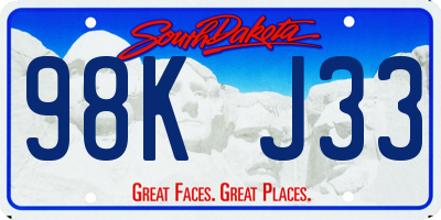 SD license plate 98KJ33