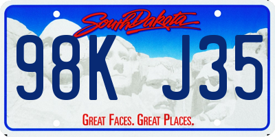 SD license plate 98KJ35