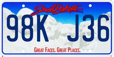 SD license plate 98KJ36