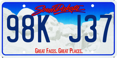 SD license plate 98KJ37