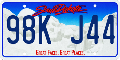 SD license plate 98KJ44