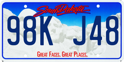 SD license plate 98KJ48