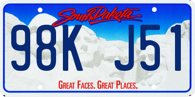 SD license plate 98KJ51