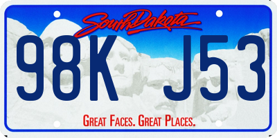 SD license plate 98KJ53
