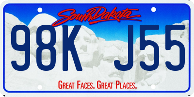 SD license plate 98KJ55