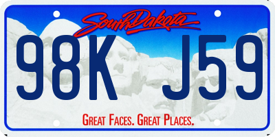 SD license plate 98KJ59